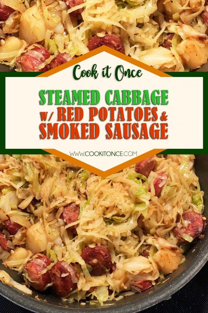 Steamed Cabbage With Red Potatoes, and Smoked Sausage