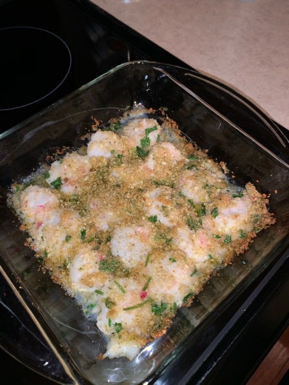 Crispy Baked Scallops (with Buttery Panko topping!)