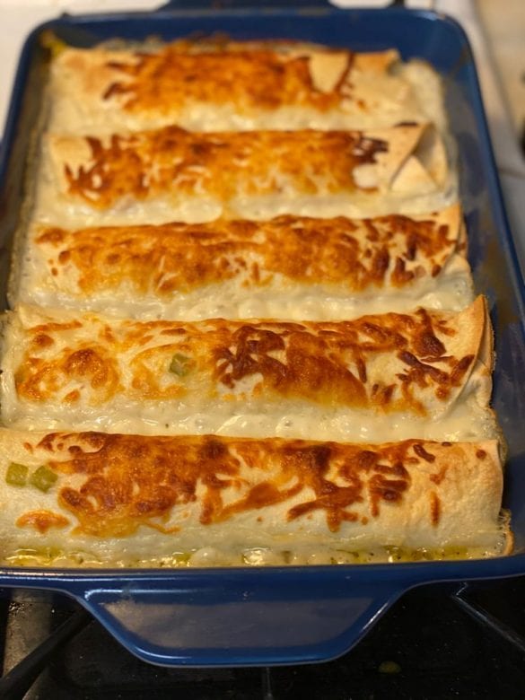 Chicken Enchiladas with Sour Cream White Sauce