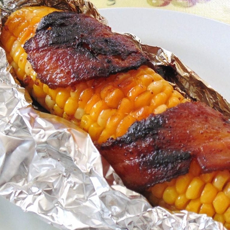GRILLED BACONWRAPPED CORN ON THE COB