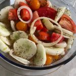 MARINATED CUCUMBERS, ONIONS AND TOMATOES