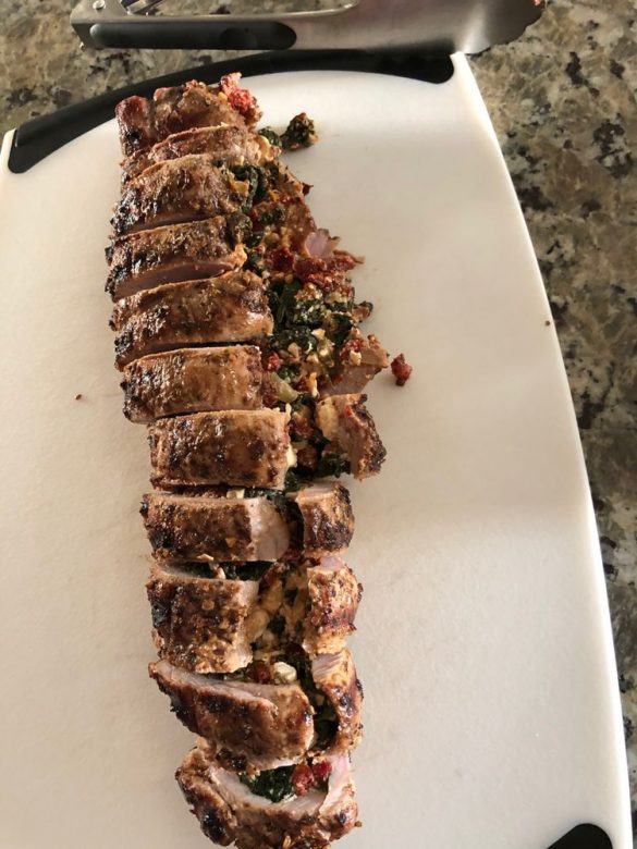 Mediterranean Stuffed Pork Tenderloin