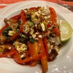 Thai basil sesame cashew chicken with coconut rice