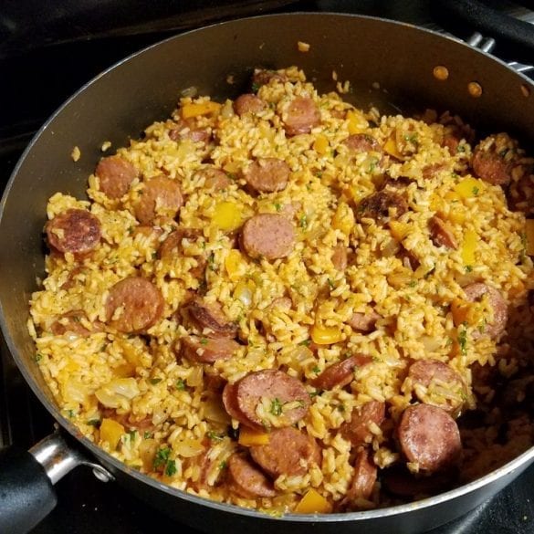 Sausage, Pepper and Rice Skillet Recipe