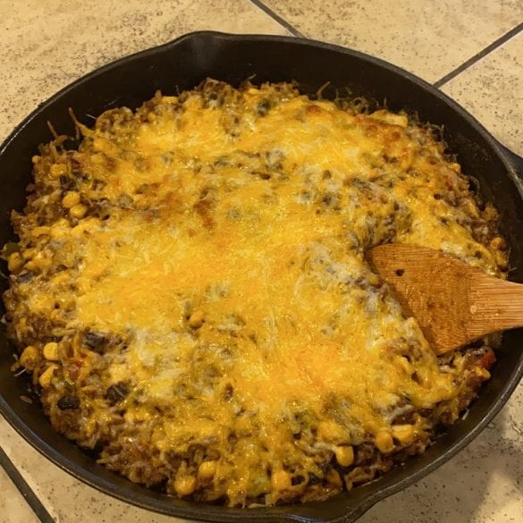 ONE SKILLET MEXICAN RICE CASSEROLE