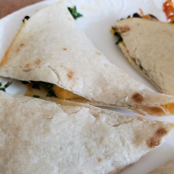 Baked Spinach Mushroom Quesadillas
