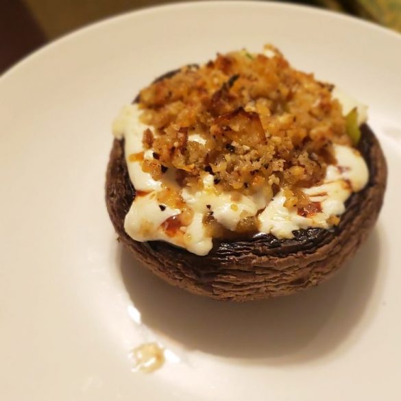 Stuffed Portobello Mushrooms with Crispy Goat Cheese