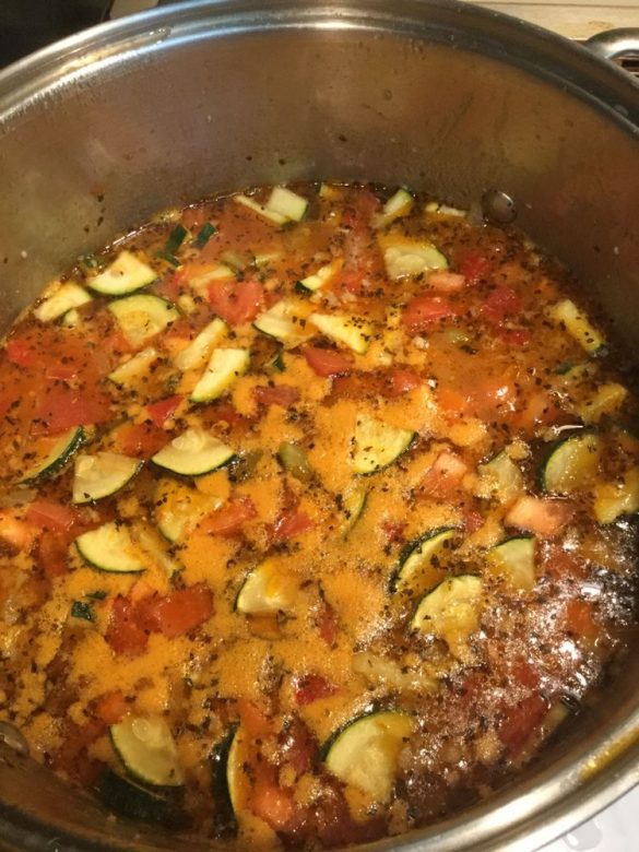 Zucchini Tomato Italian Sausage Soup