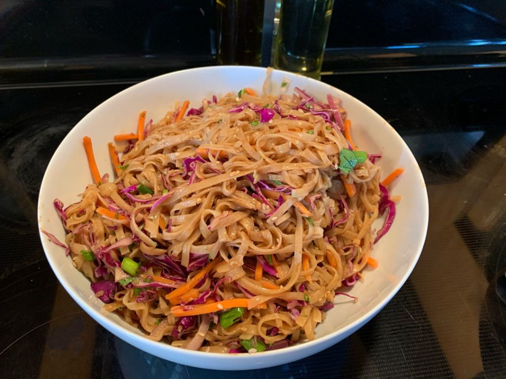 Asian Noodle Salad in Peanut Dressing