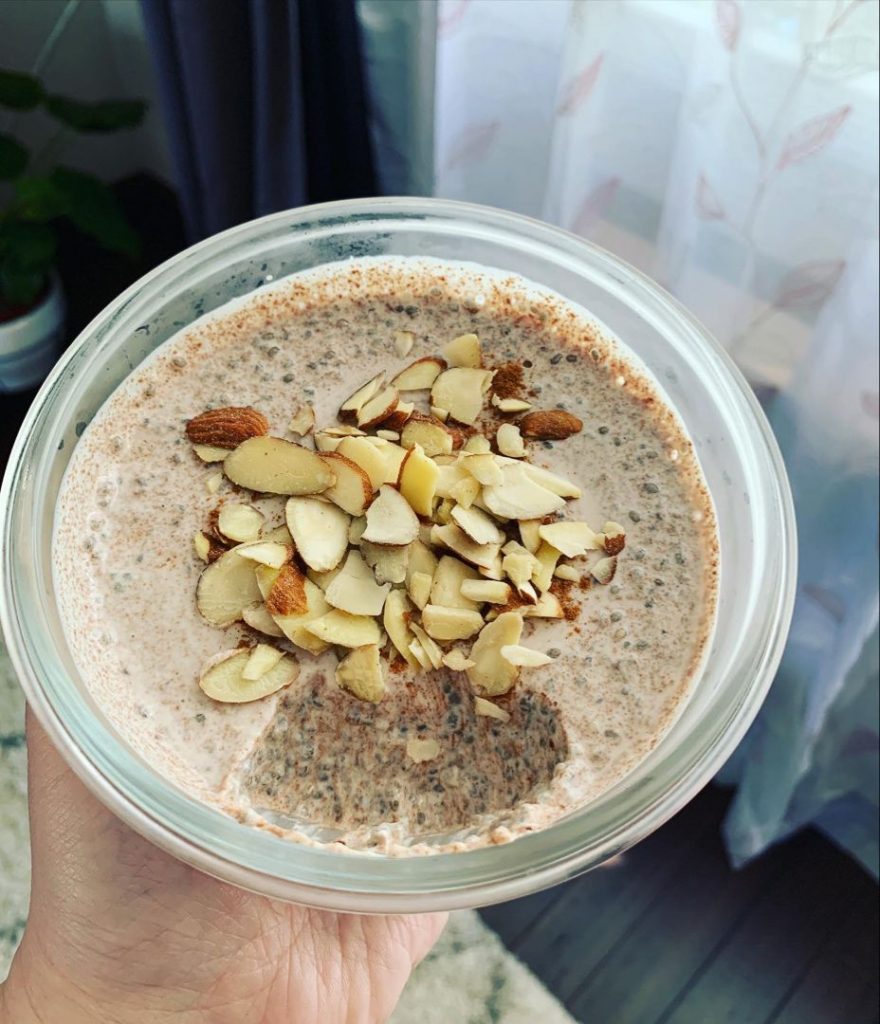 Low Carb Chocolate Almond Chia Seed Pudding