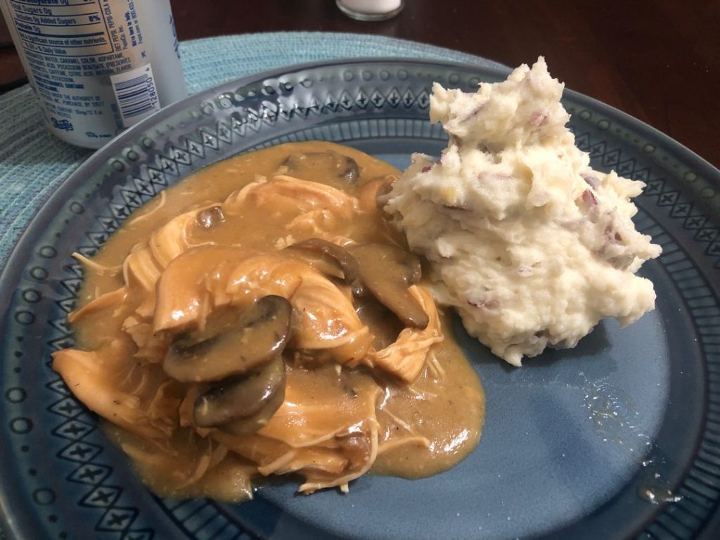 CROCK POT SMOTHERED CHICKEN