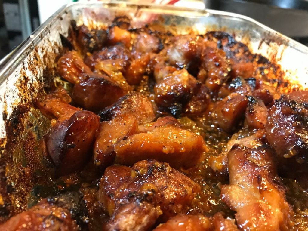 Honey Garlic Baked Pork Bites