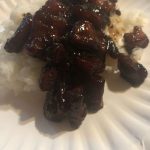 Sweet caramelized pork with rice